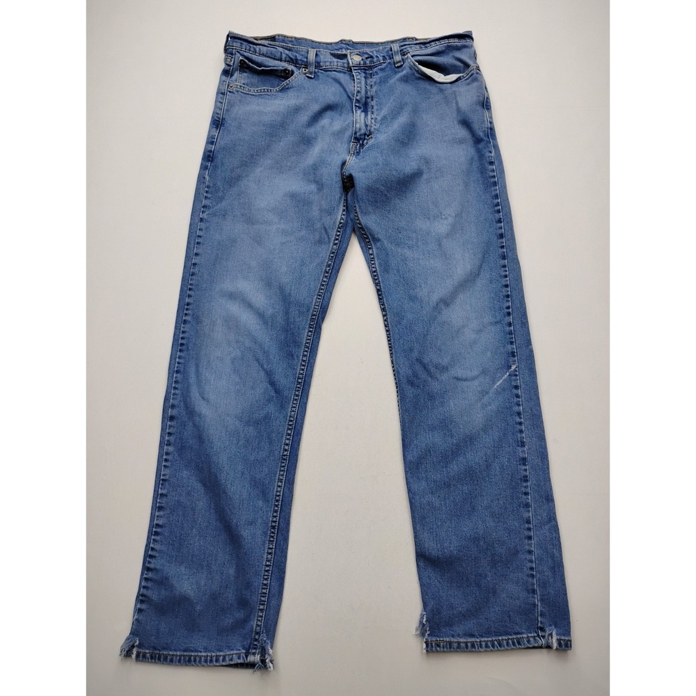 Levis 505 Regular Fit Straight Leg Blue Denim Jeans Mens 38x32 Medium Wash